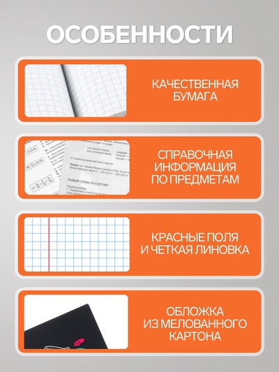 Предметная тетрадь по биологии Calligrata «Футбол», 48 листов, в клетку, со справочным материалом, обложка из мелованного картона