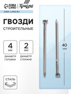 Гвозди ТУНДРА, строительные, ГОСТ 4028-63, без покрытия, 2×40 мм, 5 кг - Фото 4