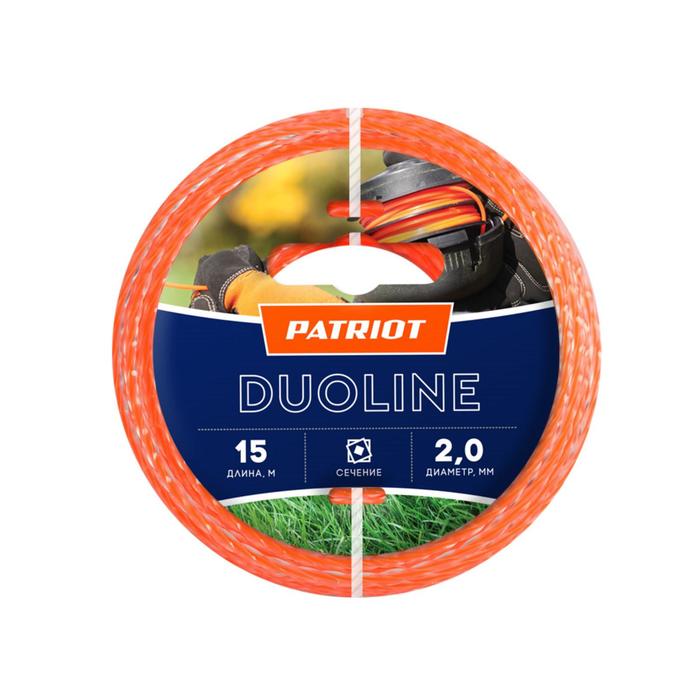 Леска PATRIOT Duoline, d=2.0 мм, 15 м, скрученный квадрат, двухцветная - Фото 1