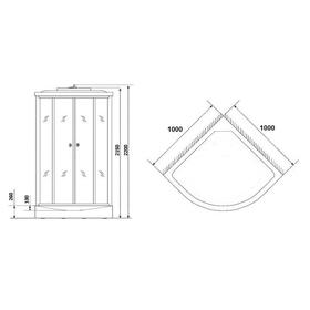 

Душевая кабина NG-3501-14G, 90х90х215 см, поддон 26 см, тонированное стекло, гидромассаж