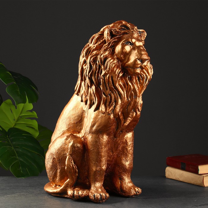 Фигурка «Лев сидящий», гипс под бронзу, 54×39×24 см - Фото 1