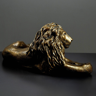 Фигурка «Лев на отдыхе», левый, гипс под бронзу, 70×35×25 см