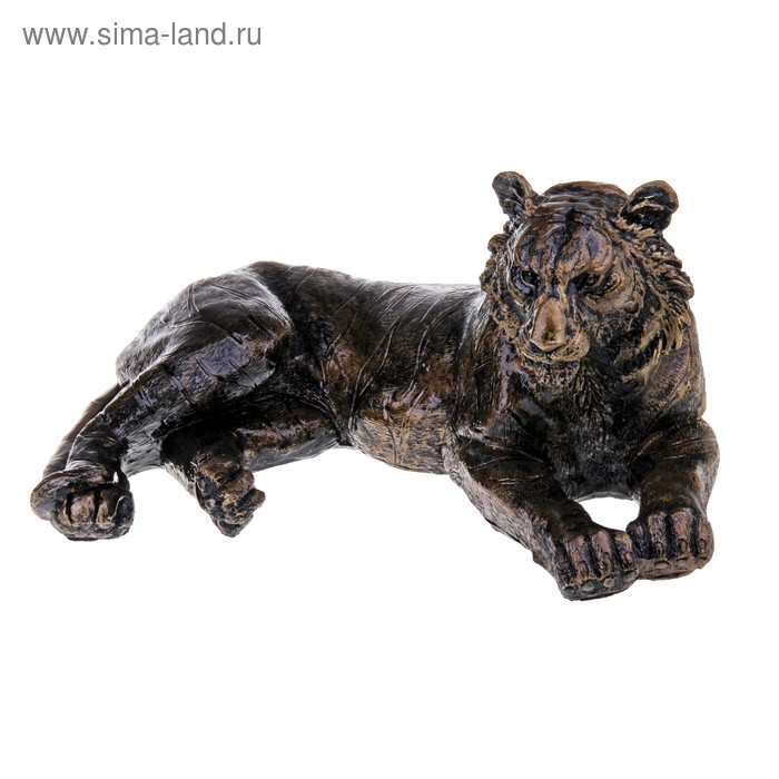 Фигура "Тигр лежа" бронза 30 × 20 × 57 см - Фото 1