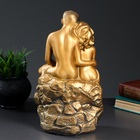 Фигурка декоративная «Влюбленные на камне», гипсовая, 12×20×30 см, золото - Фото 4