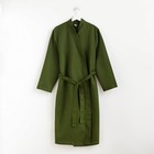 Халат вафельный женский удлинённый Экономь и Я размер 50-52, цвет хаки, 100% хлопок, 200 г/м² - Фото 6