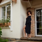 Халат вафельный женский удлинённый Экономь и Я размер 50-52, цвет чёрный, 100% хлопок, 200 г/м² - Фото 3