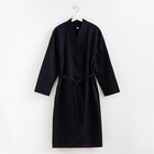 Халат вафельный женский удлинённый Экономь и Я размер 50-52, цвет чёрный, 100% хлопок, 200 г/м² - Фото 5