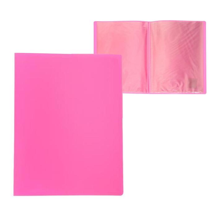 Папка с 30 вкладышами А4, 500 мкм, Calligrata, 15 мм, розовая - Фото 1