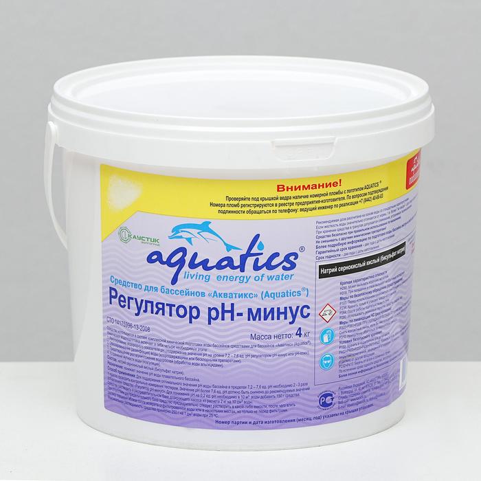 Регулятор pH Aquatics минус гранулы, 4 кг - Фото 1