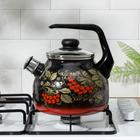 Чайник эмалированный со свистком «Рябина», 3 л, индукция, цвет чёрный - Фото 5