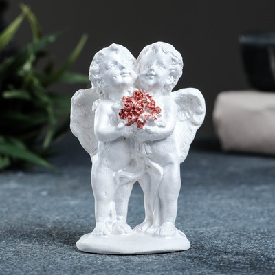 Фигурка гипс «Ангелочки с букетом», 5×7.5×3.5 см