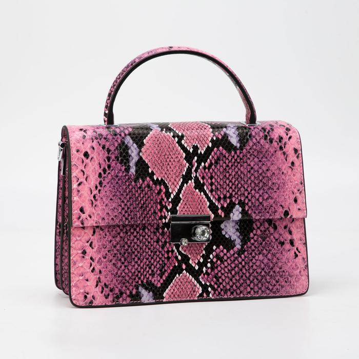 Сумка-мессенджер, отдел на клапане, наружный карман, цвет розовый - Фото 1