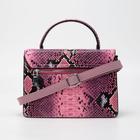 Сумка-мессенджер, отдел на клапане, наружный карман, цвет розовый - Фото 2