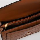 Сумка-мессенджер, отдел на клапане, наружный карман, цвет коричневый - Фото 3
