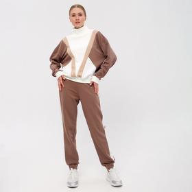 Костюм женский (свитшот, брюки) MINAKU: Casual Collection цвет экрю, размер 42