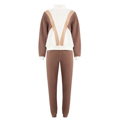 Костюм женский (свитшот, брюки) MINAKU: Casual Collection, размер 42, экрю
