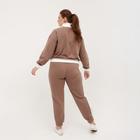 Костюм женский (свитшот, брюки) MINAKU: Casual Collection цвет экрю, размер 52 - Фото 3