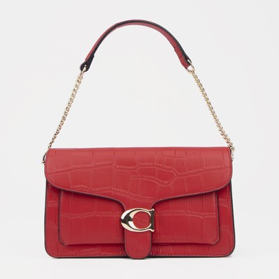 Сумка-мессенджер на клапане, наружный карман, цвет красный