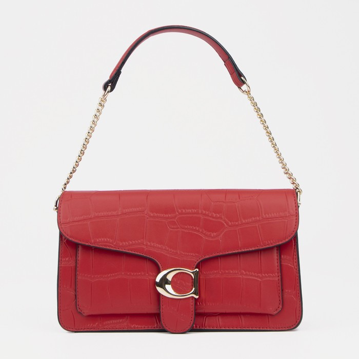 Сумка-мессенджер на клапане, наружный карман, цвет красный - Фото 1