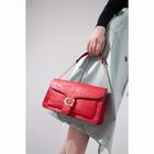 Сумка-мессенджер на клапане, наружный карман, цвет красный - Фото 4