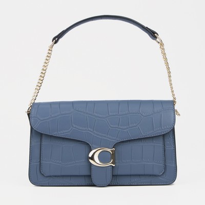 Сумка-мессенджер на клапане, наружный карман, цвет синий