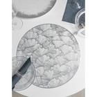 Набор салфеток сервировочных на стол Доляна «Веер», d=38 см, 4 шт, цвет серебряный - фото 6417518