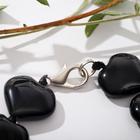 Бусы «Агат чёрный» сердце, 55см - Фото 2