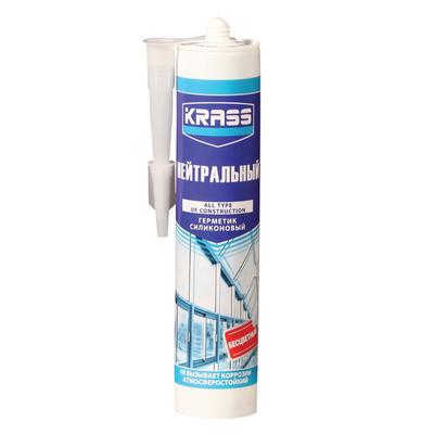 Герметик KRASS, силиконовый, нейтральный, прозрачный, 300 мл