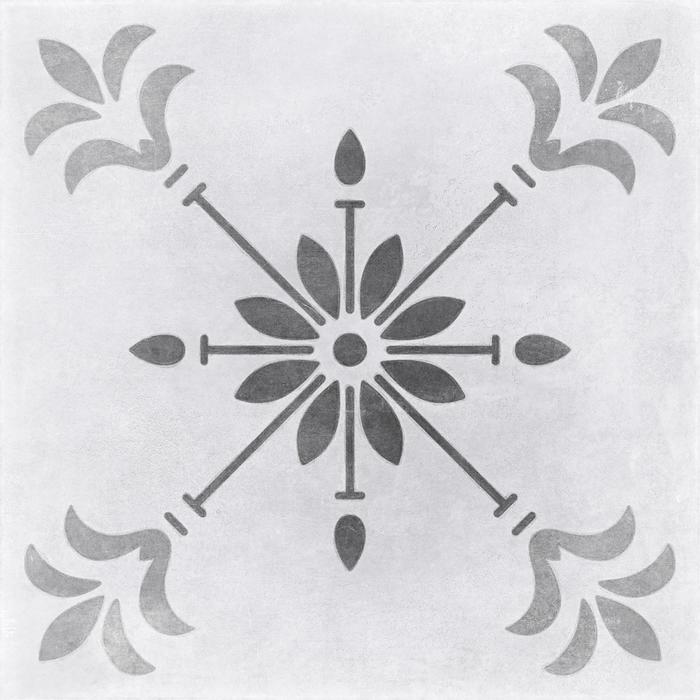 Керамогранит Motley пэчворк цветы серый 29,8x29,8 (в упаковке 1,06 кв.м) - Фото 1