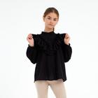 Рубашка для девочки MINAKU: Cotton collection, чёрная, рост 134 см - Фото 4
