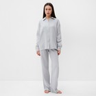 Пижама женская (рубашка и брюки) KAFTAN "Basic" размер 40-42, цвет серо-голубой - фото 320543424