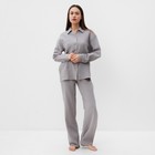 Пижама женская (рубашка и брюки) KAFTAN "Basic" размер 40-42, цвет серый - фото 320543438