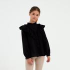 Рубашка для девочки MINAKU: Cotton collection, цвет чёрный, рост 104 см - фото 9256123