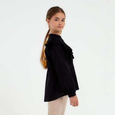 Рубашка для девочки MINAKU: Cotton collection, чёрная, рост 104 см
