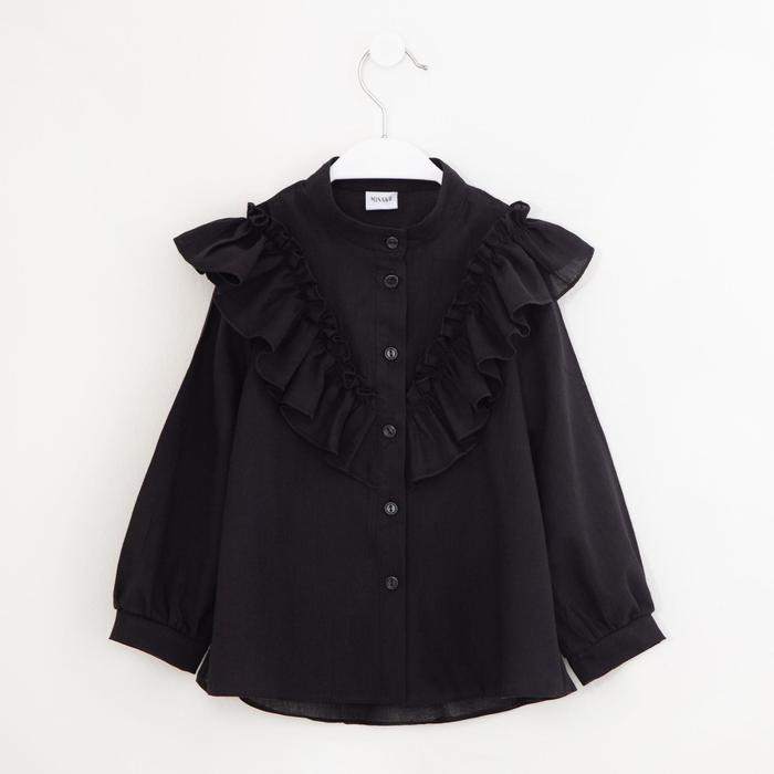 Рубашка для девочки MINAKU: Cotton collection, цвет чёрный, рост 104 см - фото 1908692030