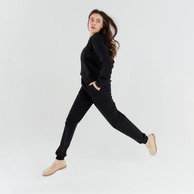 Костюм женский (свитшот, брюки) MINAKU: Casual Collection, размер 42, чёрный