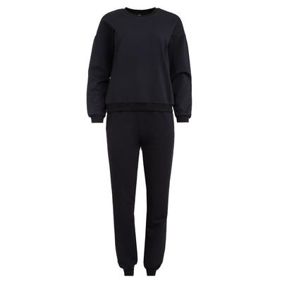 Костюм женский (свитшот, брюки) MINAKU: Casual Collection, размер 42, чёрный