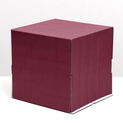 Кондитерская упаковка, без окна, бордовая, 30 х 30 х 30 см