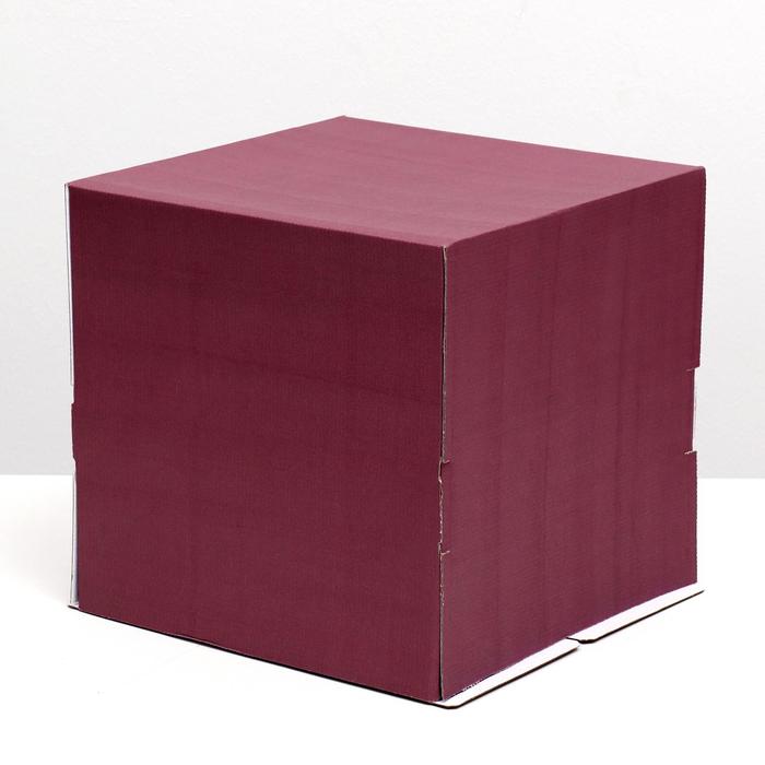 Кондитерская упаковка, без окна, бордовая, 30 х 30 х 30 см