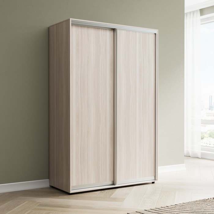 Шкаф-купе «Сим Д», 1400×600×2300 мм, ЛДСП, с ящиками, цвет ясень шимо светлый - Фото 1