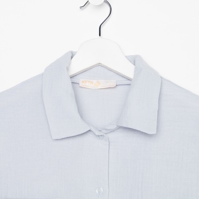 Пижама женская (рубашка, брюки) KAFTAN Basic, размер 44-46, серо-голубая
