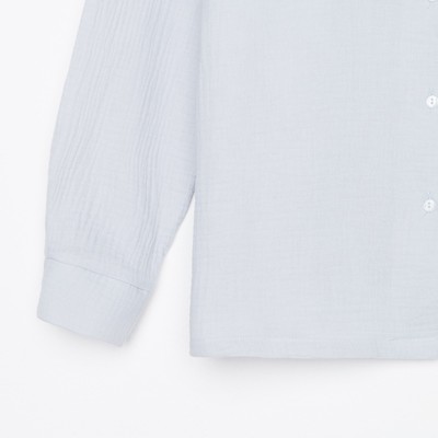 Пижама женская (рубашка, брюки) KAFTAN Basic, размер 44-46, серо-голубая