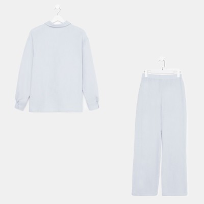 Пижама женская (рубашка, брюки) KAFTAN Basic, размер 44-46, серо-голубая