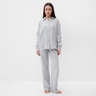 Пижама женская (рубашка, брюки) KAFTAN Basic, размер 44-46, серо-голубая - Фото 1