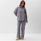 Пижама женская (рубашка, брюки) KAFTAN Basic, размер 52-54, серая - Фото 1