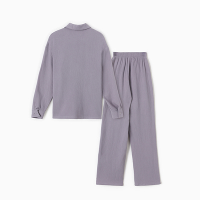Пижама женская (рубашка, брюки) KAFTAN Basic, размер 52-54, серая