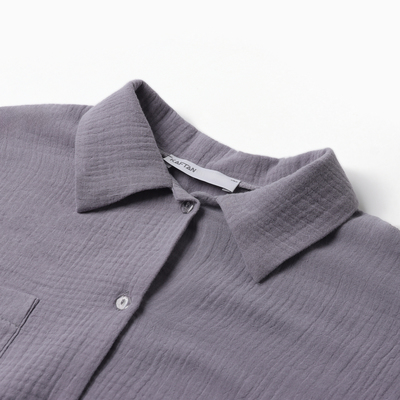 Пижама женская (рубашка, брюки) KAFTAN Basic, размер 52-54, серая