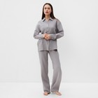 Пижама женская (рубашка и брюки) KAFTAN "Basic" размер 52-54, цвет серый - фото 1506669