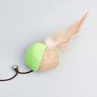Дразнилка-удочка из эко-материалов «Шар с перьями» - Фото 3