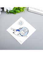 Переводная тату цветная «Зайчик в космосе», временная татуировка светящаяся, 6×6 см - Фото 5